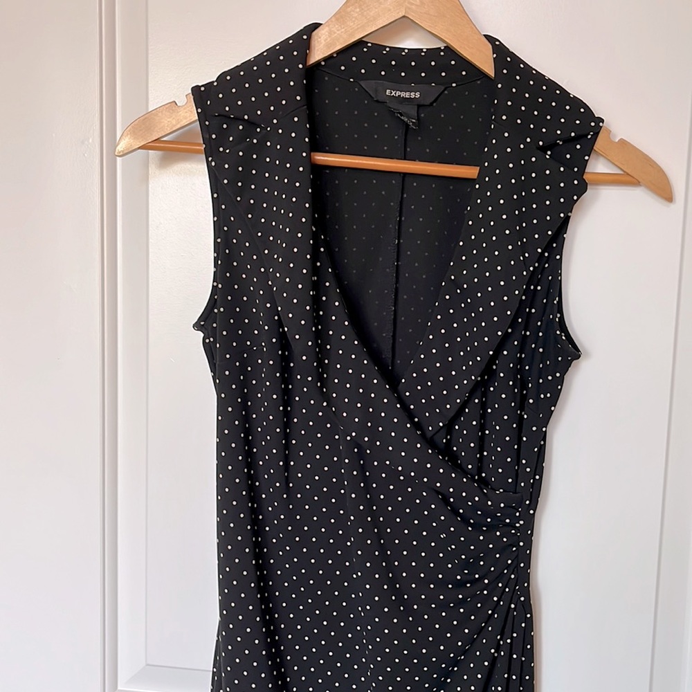 Black & White Polka Dot Wrap Dress